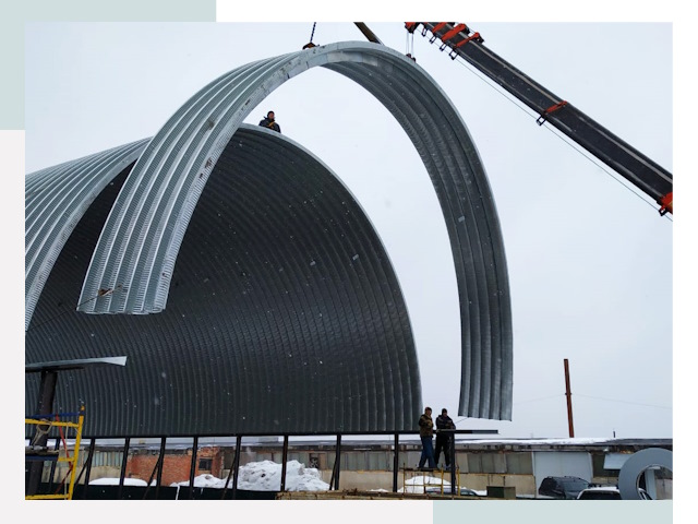 Полукруглые ангары в Пыть-яхе